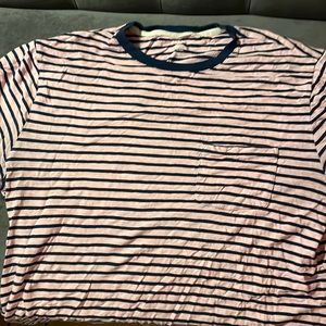 Striped Pocket Tee - Pink/Navy
